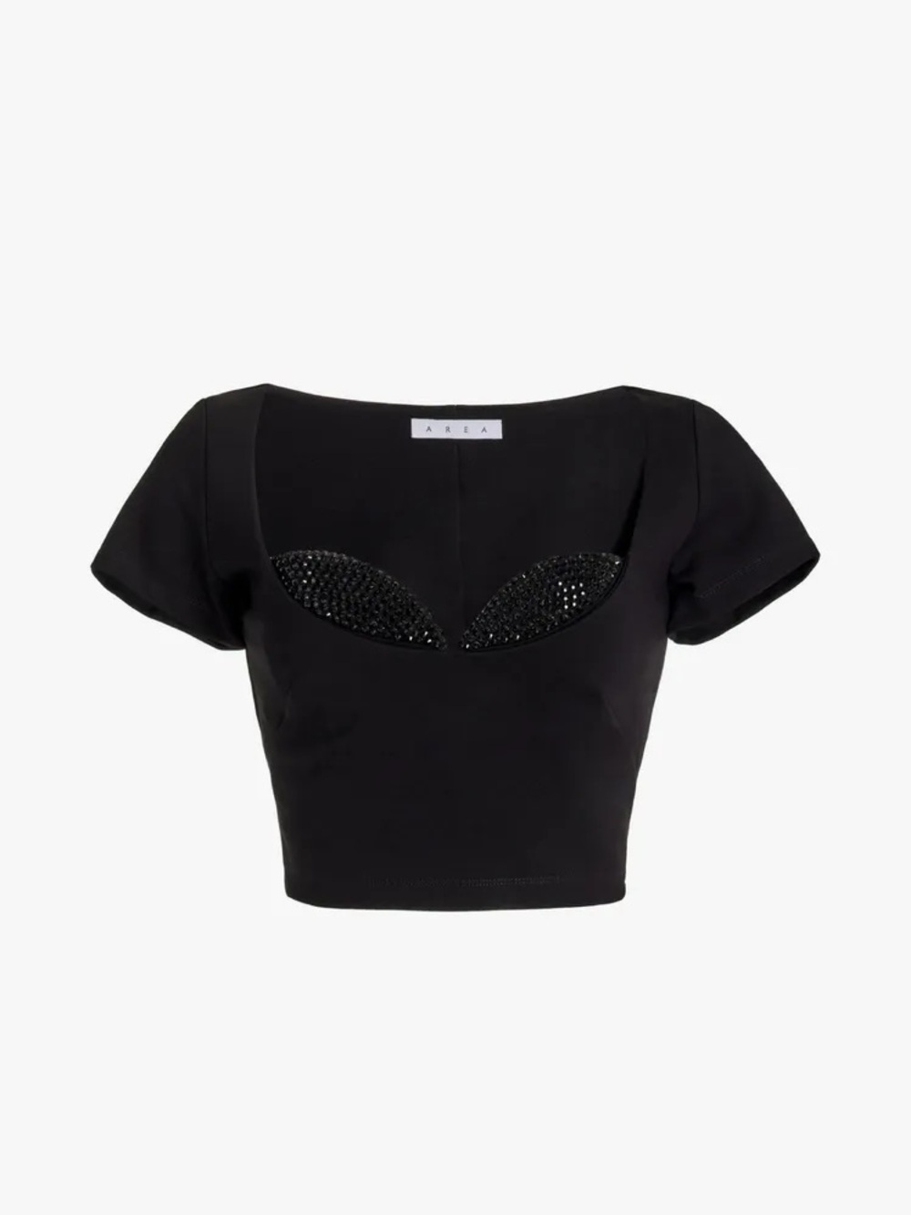 NWT Area Crystal Cup Black T Shirt Top XS - Picture 5 of 16